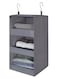 3-Shelf Hanging Closet Organizer, Pack of 1 Hanging Shelves for Closet Storage, Wardrobe Hanging Organizer, Collapsible Hanging Storage Organizer, Hanging Organizer for Clothes, Grey