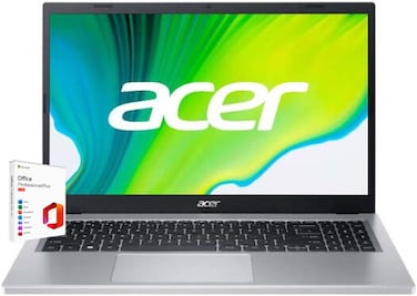 Acer Aspire Go 15 AG15-21PT-R5GQ Laptop, 15.6" FHD IPS Slimbezel Touch Display, Ryzen 5-7520U Processor, 8GB RAM, 256GB SSD, AMD Radeon 610M Graphics, ENG Keyboard, Win 11, Pure Silver + Free Office 2024