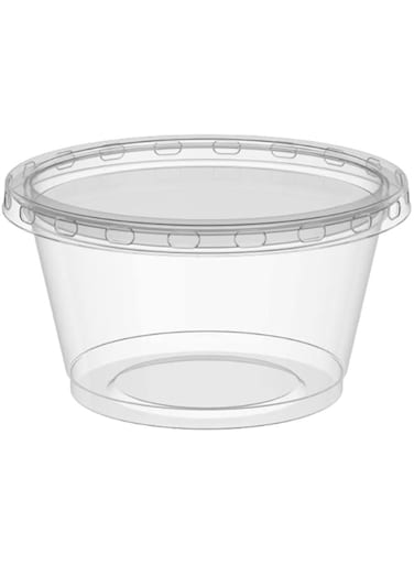300 SET - 100ml - Plastic Clear Portion Cups/Souffle Cups/Sauce Cups With Clear Lid - (SAUCE - SPICES - PICKLE - JELLY - LIQUID) -(HOT &amp; COLD USE)