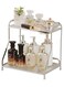 Bathroom Organizer Countertop Cosmetic Display, Creative Perfume Tray 2 Tiers for Dressing Table Makeup Living Room Vanity - Silver