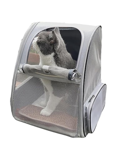 ZFZDRen Pet Carrier Backpack for Small Dog Cat Carrier Bag Pet Cat Travel Bag for Small Cats Dogs Portable Pet Carrier Backpack for Travel Hiking Outdoor (Grey)