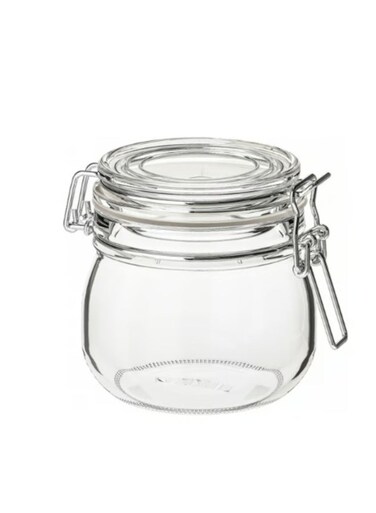 Jar with lid, clear glass, 0.5 l