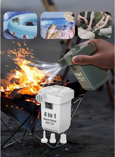 pro Portable Electric Air Pump 260L/min Inflator &amp; Deflator USB-C Rechargeable for Air Mattress, Pool Floats, Camping Mats, Swim Rings, Vacuum Bags, Air Beds, Inflatable Boats &amp; Toys
