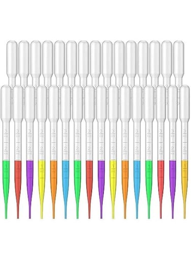 100 Count 3ml Disposable Plastic Pipettes with Calibration Marks for Lip Gloss Essential Oils Lab Experiments