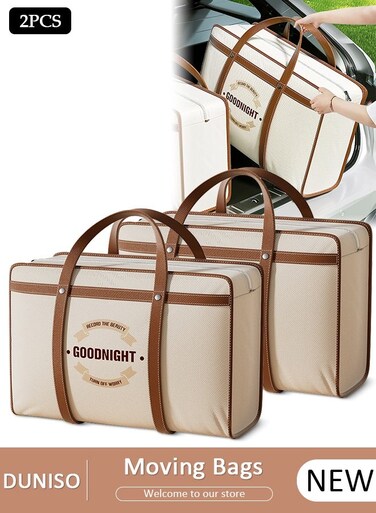 2-Piece Extra Large Moving Storage Bags, Large Capacity Clothes Organizer With Zippers, Heavy-Duty Waterproof Laundry Bag For Travel, Space-Saving Foldable Totes For Quilt Garment Home Bedroom Essentials