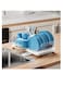 Dish Rack Dish Drying Stand Plastic Utensils Holder Sink Storage Rack with Drainer for Kitchen Countertop Bowl and Plate Organizer (Transparent)