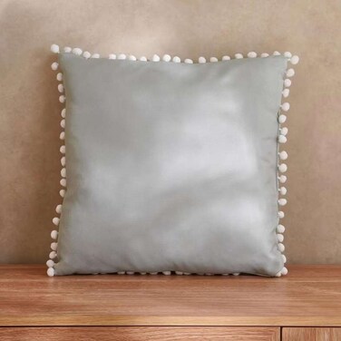 Home Olive Pom Pom Trimmed Outdoor Cushion 45x45cm