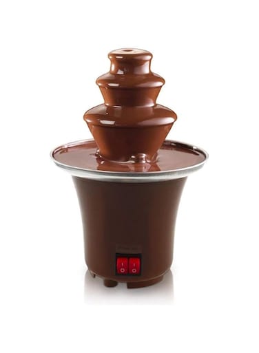 Nzbb Mini Chocolate Fondue Fountain Stainless Steel 3 Tier Cascading Deluxe Electric Dessert for Party Wedding Hotel