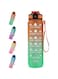 VIO&reg; Motivational Water Bottle With Time Marked To Drink BPA Free Leak Proof SturdyDaily Use For Fitness Gym Office and Outdoor Sports (orange green)