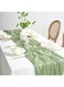 Cheesecloth Table Runner, 35x120 Inch(90x300CM) Rustic Wedding Table Runner, Boho Gauze Table Runner, Rustic Sheer Table Decor for Romantic Bridal Shower, Baby Shower, Birthday Party,Home