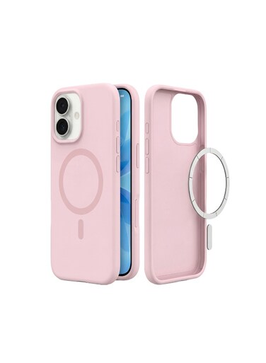 Mobcos iPhone 17 Pink Elite Ring Premium Silicone MagSafe Case for iPhone   Silky Soft Touch   Military-Grade Shockproof Protection   Strong Magnetic Compatibility   Luxury Slim Cover