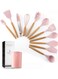 11-Piece Silicone Cooking Utensils Set Brown/Pin One Size