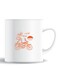Premium Quality Two Sided Printed Coffee Mug Tea Cup Skull Rider Orange For Home Office, Kids Men Women