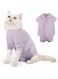 NALACAL Cat Surgery Recovery Suit for Female Male Anti-Licking Pet Surgical Pajamas Long Sleeve Prevent Shedding Cat Spay Recovery Suit&amp;E Collar Alternative Bodysuit for Cats(M, 2-4KG)