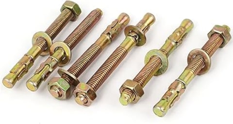 AL ARQAM Yellow Zinc Plated Expansion Bolt Anchors Gecko Car Repair Bolts M10x100mm 6pcs