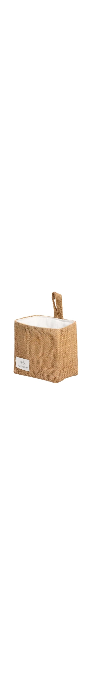 TENEBRALUX Small Cotton and Linen Hanging Storage Basket for Desktop, Ideal for Organizing Keys and Miscellaneous Items.