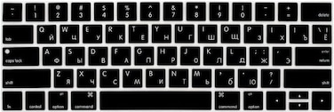 US Layout Russian English Silicone Keyboard Cover Compatible with MacBook Pro 13/15 Inch with Touch Bar - Models:-A1706/A1707/A1989/A1990/A2159   Release 2016-2019" Black
