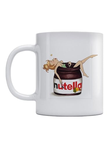 Nutella Printed Ceramic Mug White/Brown/Green