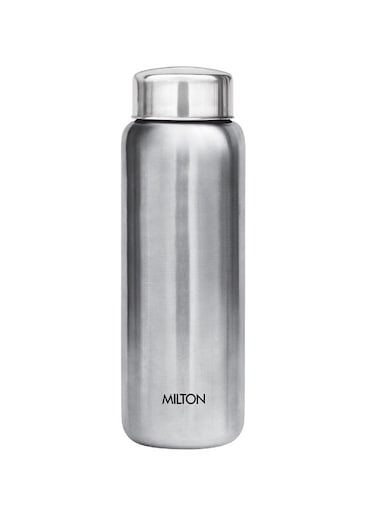 750ml (Half Litre) Stainless Steel Water Bottle &acirc;&euro;&ldquo; Single Walled, Leakproof, Easy-Grip, Easy to Carry Bottle for Gym, Home, Kitchen, Hiking &amp; Travel &acirc;&euro;&ldquo; Aqua 750 Silver