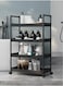 4-Tier Removable Storage Organization Shelf Storage Rack for Home Bathroom Kitchen Stainless Steel Material Black 57x28x104 cm