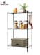 3 Tier Shelving Unit Adjustable Wire Shelves Organizer Shelf Rack Heavy Duty Storage Unit Black