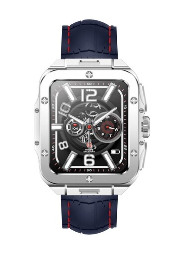 Swiss Military Alps 2 Smartwatch with Call Features, Music Playback, 1000 Songs Storage, IP67, Fitness &amp; Health, Magnetic Charging, 7-12 Days Battery Life, iOS/Android Compatible - Silver Blue