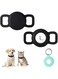 PuppyDoggy 2 Pack Airtag Dog Collar Holder for Dog Cat Tracker, Silicone Airtag Case Waterproof Scratch-Resistant, Anti-lost &amp; 1 Pack AirTag Keychain Holder for Pet Collar, Bag (Small, Black)