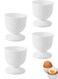 Pcs Egg Cups, Plastic Egg Cups, Lightweight Boiled Eggs Holders, White Egg Cup Holder Set, Professional Egg Cup Set, Single Eggs Stand Kitchen Gadgets Tools, for Breakfast Party Dinning(White)