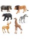 Jumbo Safari Big Animal Toys Jungle Animal Toys Large Size Set (Pack of 6 with Accessories) Lion, Giraffe, Wild Animals Toys for kids Playset Realistic Plastic Animal Set