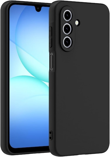 Case for Samsung Galaxy A17, Liquid Gel Rubber Bumper Case with Soft Microfiber Lining Cushion Slim Shockproof Protective with Camera Protection Cover for Samsung Galaxy A17 2025 (Black)