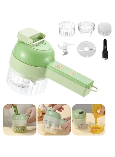 Excefore Handheld Electric Vegetable Cutter Set,4 in 1,Wireless Food Processor Electric Food Chopper for Garlic Chili Pepper Onion Ginger Celery Meat with Brush