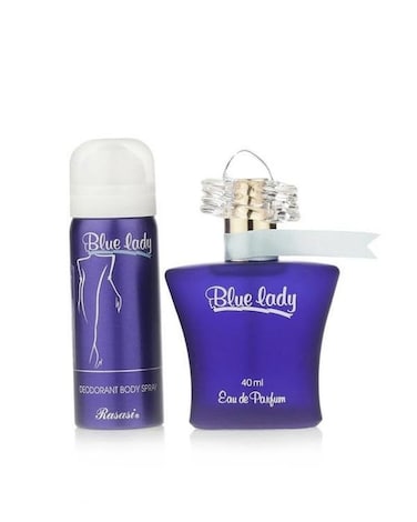 RASASI Blue 2-Piece Set For Women, (1.3 Oz Eau De Parfum Spray + 1.7 Oz Deodorant Spray)