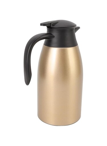 Xinwe Tea Vacuum Pot, Leakproof Lid Portable Handle 2L Capacity Easy Cleaning Coffee Vacuum Pot for Cafes (Gold)