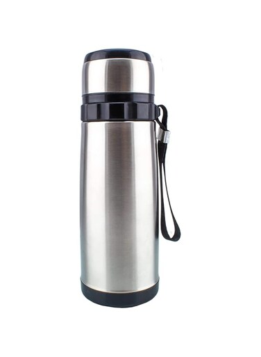 Nessan Stainless Steel Vacuum Flask, Silver/Black, 600 ml, QE-341