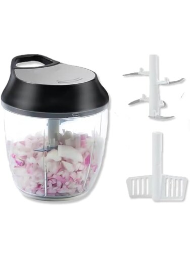 Mini Pull String Chopper, Manual Food Processor, BPA Free Veggie Chopper, Food Chopper, Non-Slip Vegetable Chopper, Portable Salad Chopper, Fruit Slicer With 500ml Capacity - Essential Kitchen Gadgets