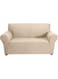 Docooler Silk Fabric Stretch Sofa Slipcover, 2 Seater, Beige