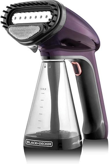 Black &amp; Decker Portable Garment Steamer With Universal Bottle Adaptor 1500W Dark Purple HST1500-B5