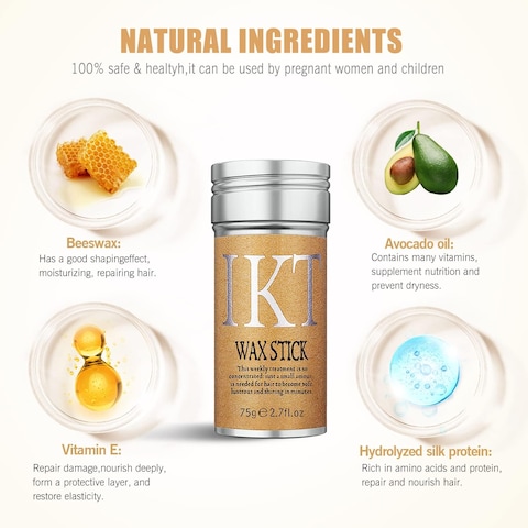 IKT Hair Styling Wax Stick for Smooth Wigs, Non-Greasy Styling Solution for Flyaways, Edges, and Frizz - 75g e 2.7 fl.oz