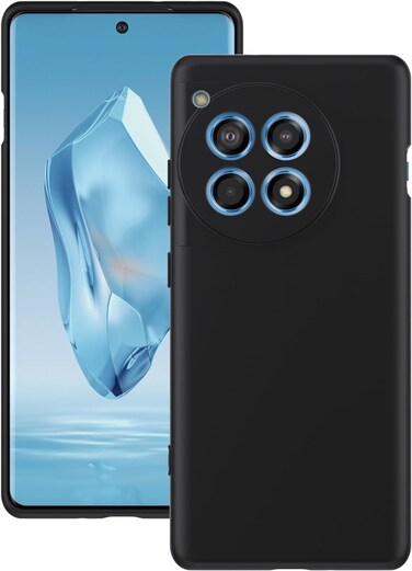 Generic Silicone Case for OnePlus 12R 2024, Liquid Gel Rubber Bumper Case with Soft Microfiber Lining Cushion Slim Hard Shell Shockproof Protective Cover for OnePlus 12R 5G 2024 (Black)
