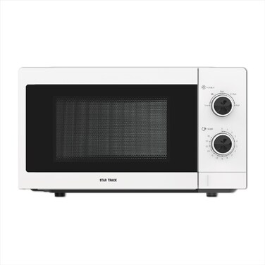 STAR TRACK 20L Mechanical Microwave Oven, 700W, 5 Power Levels, Push Button, Turntable Tray, Grey Cavity, BS Plug, ST-MW700-MW20