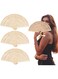 Wooden Folding Fan 3 Pack Dolphin Pattern Wooden Foldable Fan Handheld Folding Fans Sandalwood Hand Fan Wooden Hand Fan Chinese Sandalwood Fan with Tassel for Women Wedding Souvenir Favors Baby Shower