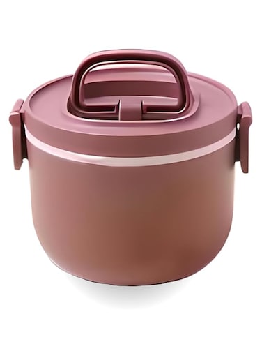 Fitto Red Single Layer Lunch Box - Durable, Compact, Leak-Resistant, Ideal for Kids &amp; Adults, Perfect for School, Office, and Travel - BPA-Free, Easy-to-Clean, 1-Compartment Design,Assorted Color