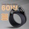 60W Magnetic Type C to Type C Cable, Fast Charging, 480Mbps Transfer Speed, Overheat And Surge Protection, Nylon Braided, 3.28Ft/1.M Cable Length, Black