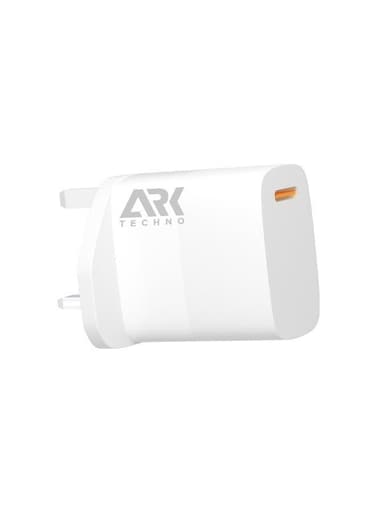 ARKTECHNO 20W GaN Fast Charger   PD &amp; QC3.0 USB-C Wall Adapter   UK 3-Pin Plug   Smart Overheat &amp; Charging Protection   Compact High-Speed Power Adapter for iPhone, Samsung &amp; USB-C Devices