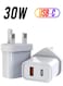 ARKTECHNO 30W GaN Fast Wall Charger with Dual Ports &ndash; USB-C for Laptops and Phones, 20W USB for Second Device