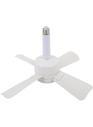 Luocute Socket Fan Light, E26 E27 Cool Light LED Ceiling Fans with Lights and Remote Control Replacement for Bedroom Kitchen Living Room, Dimmable 1000LM Screw In Ceiling Fans 86‑245V
