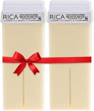 RICA White Chocolate Lipowax Roll-On Cartridge 100ml (Pack of 2) &ndash; Professional Hair Removal Wax for Sensitive Skin, Pack of 2