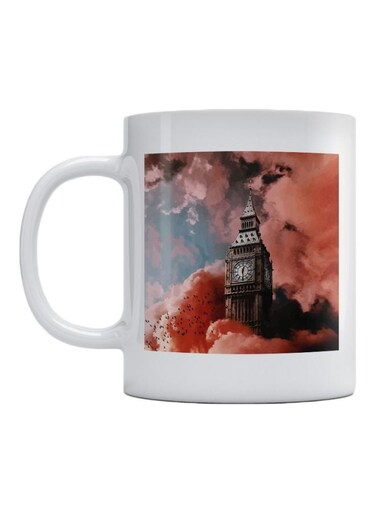 Big Ben Printed Mug White/Brown/Pink