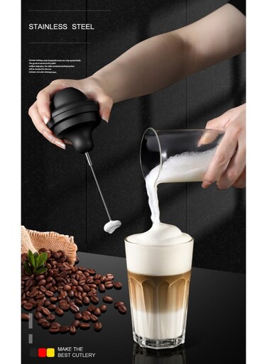 &atilde;&euro;Electric Milk Frother&atilde;&euro;&lsquo;304 Stainless Steel Whisk Electric Glass Frothing Pitcher   Portable Automatic Frother   Borosilicate Glass Anti-Crack   One-Touch Operation   Silky Smooth Froth   Multi-Function For Cappuccino/Smoothies/Desserts   Battery Powered Energy Saving   Barista-Level Home Milk Frother