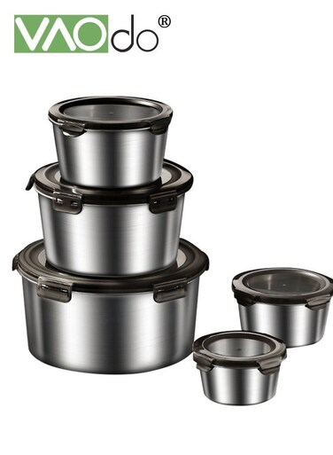 Airtight Meal Prep Container Set 316 Stainless Steel Stackable Food Storage Containers Leak-proof Airtight Smell-proof Perfect for Induction Cooker Gas Stove Microwave Oven